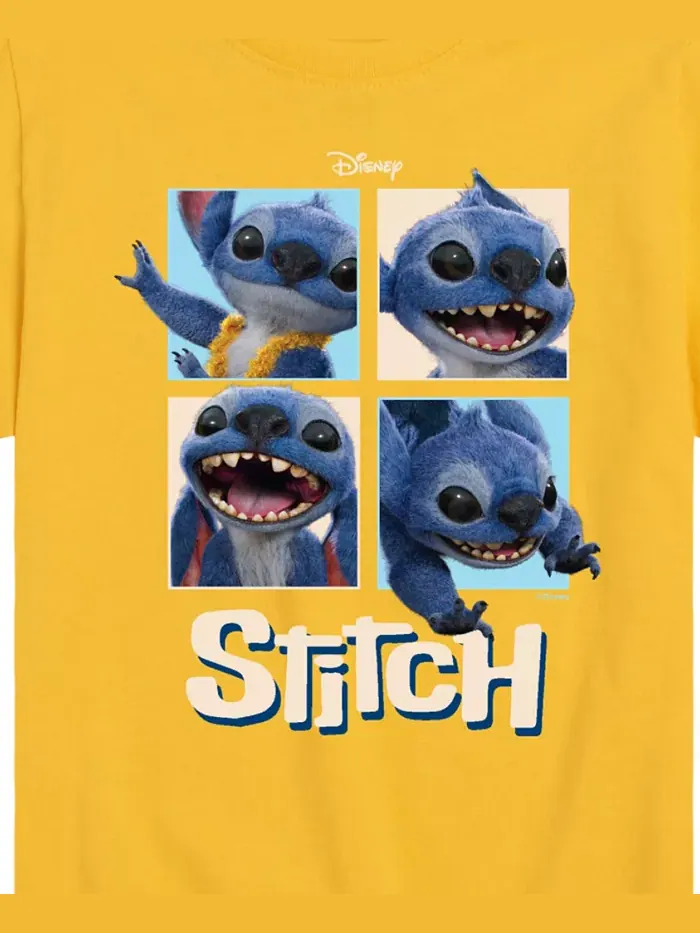 Футболка с принтом Stitch из фильма "Лило и Стич" для мальчиков старшего возраста Lilo & Stitch — изображение 3 из 3, желтый