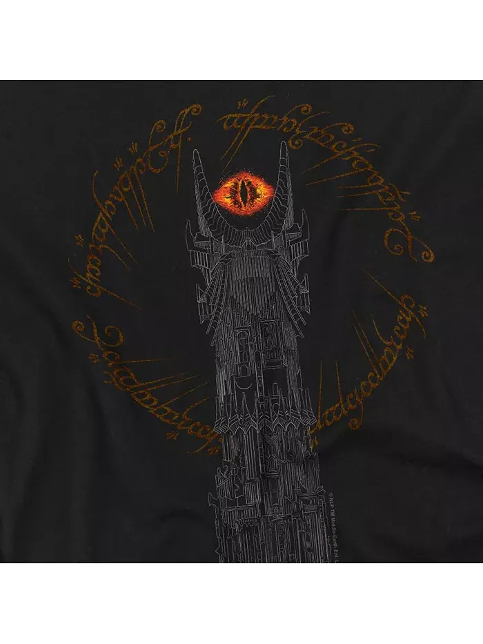 Большая и высокая футболка с изображением Ока Саурона Lord Of The Rings — изображение 2 из 3, черный