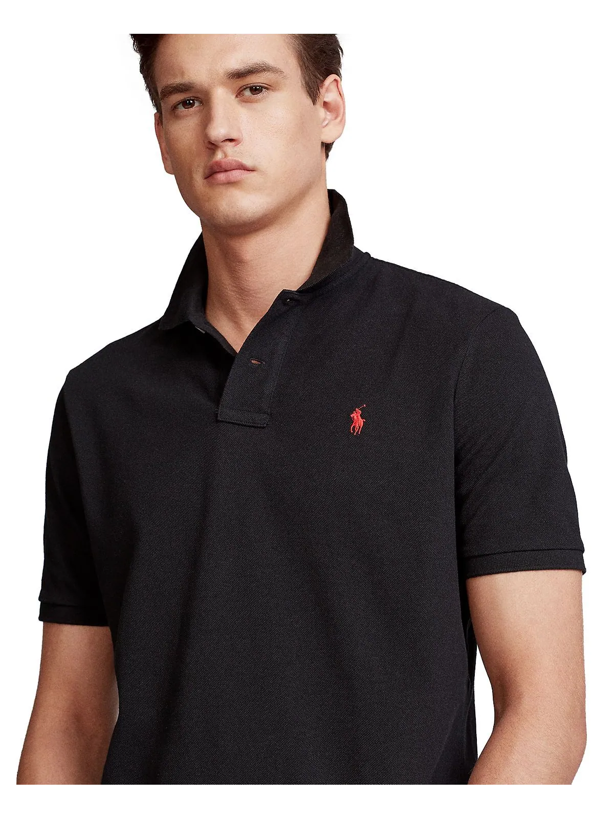Мужская футболка-поло классического кроя из сетчатой ​​ткани Polo Ralph Lauren — изображение 3 из 6, черный