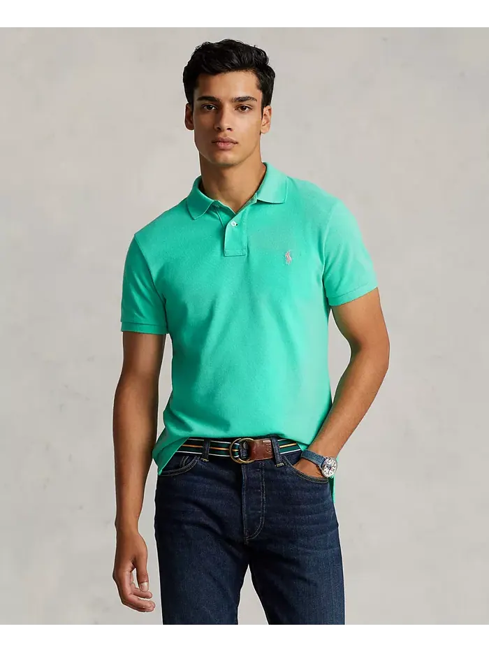 Мужская классическая поло с сетчатой тканью Polo Ralph Lauren — изображение 1 из 4, зеленый