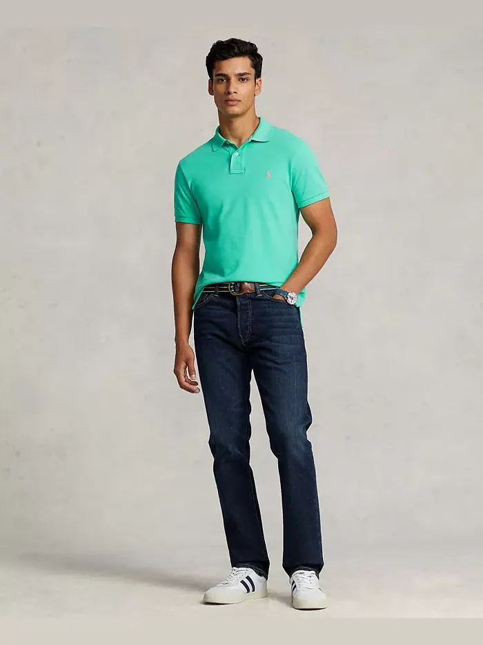 Мужская классическая поло с сетчатой тканью Polo Ralph Lauren — изображение 2 из 4, зеленый
