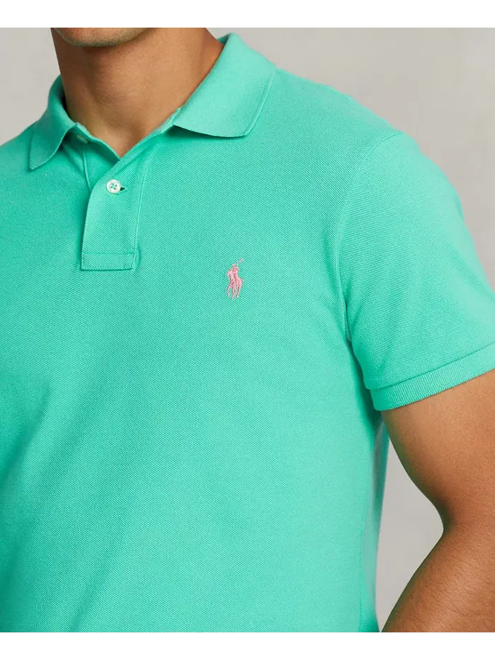 Мужская классическая поло с сетчатой тканью Polo Ralph Lauren — изображение 3 из 4, зеленый