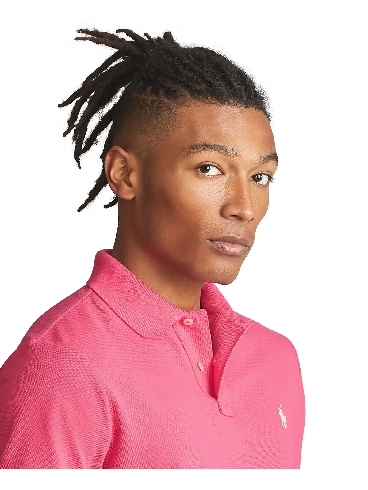 Мужская футболка-поло классического кроя из сетчатой ​​ткани Polo Ralph Lauren — изображение 3 из 5, розовый