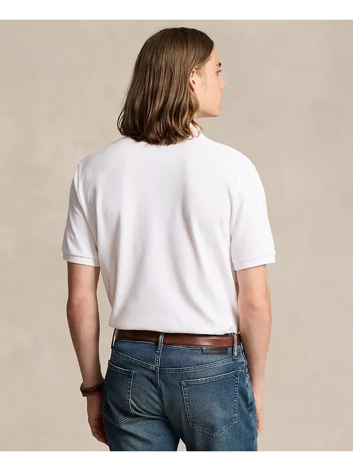 Мужская классическая поло с сетчатой тканью Polo Ralph Lauren — изображение 2 из 8, белый