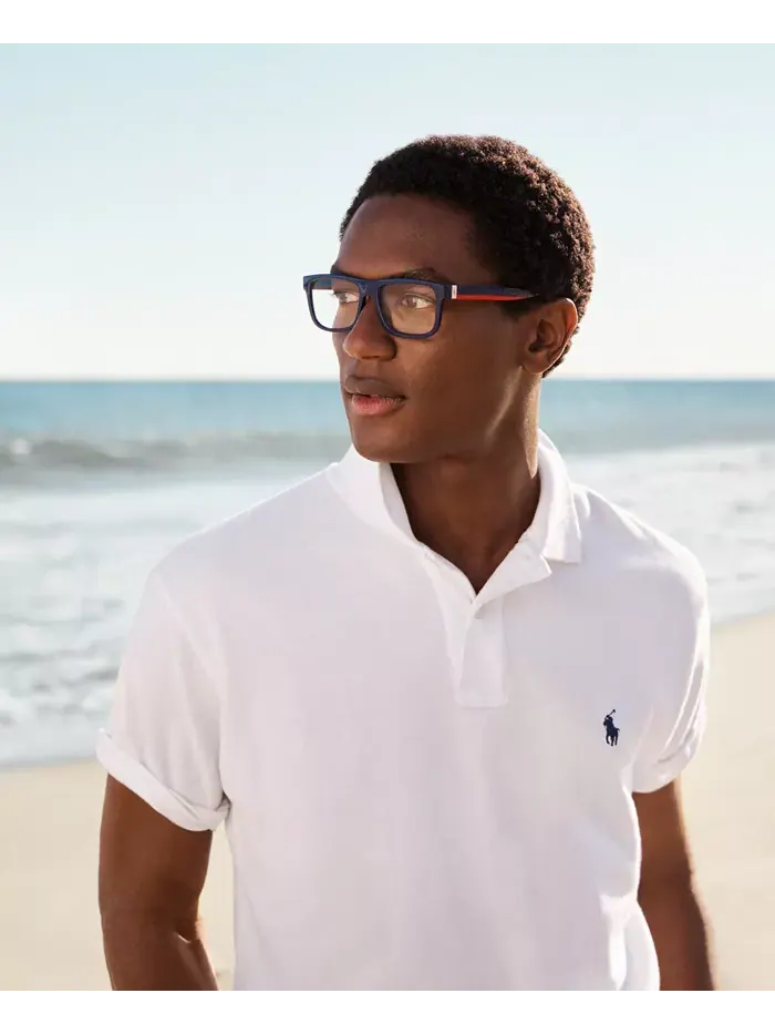 Мужская классическая поло с сетчатой тканью Polo Ralph Lauren — изображение 3 из 8, белый