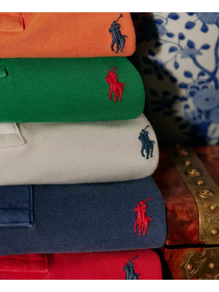Мужская классическая поло с сетчатой тканью Polo Ralph Lauren — изображение 5 из 8, белый