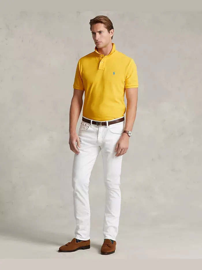 Мужская классическая поло с сетчатой тканью Polo Ralph Lauren — изображение 2 из 4, желтый