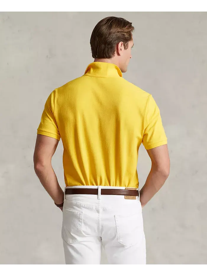 Мужская классическая поло с сетчатой тканью Polo Ralph Lauren — изображение 4 из 4, желтый