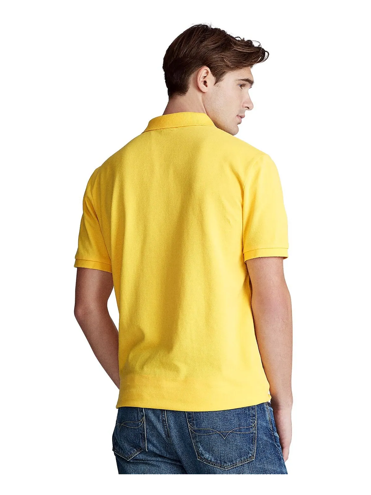 Мужская футболка-поло классического кроя из сетчатой ​​ткани Polo Ralph Lauren — изображение 3 из 5, желтый