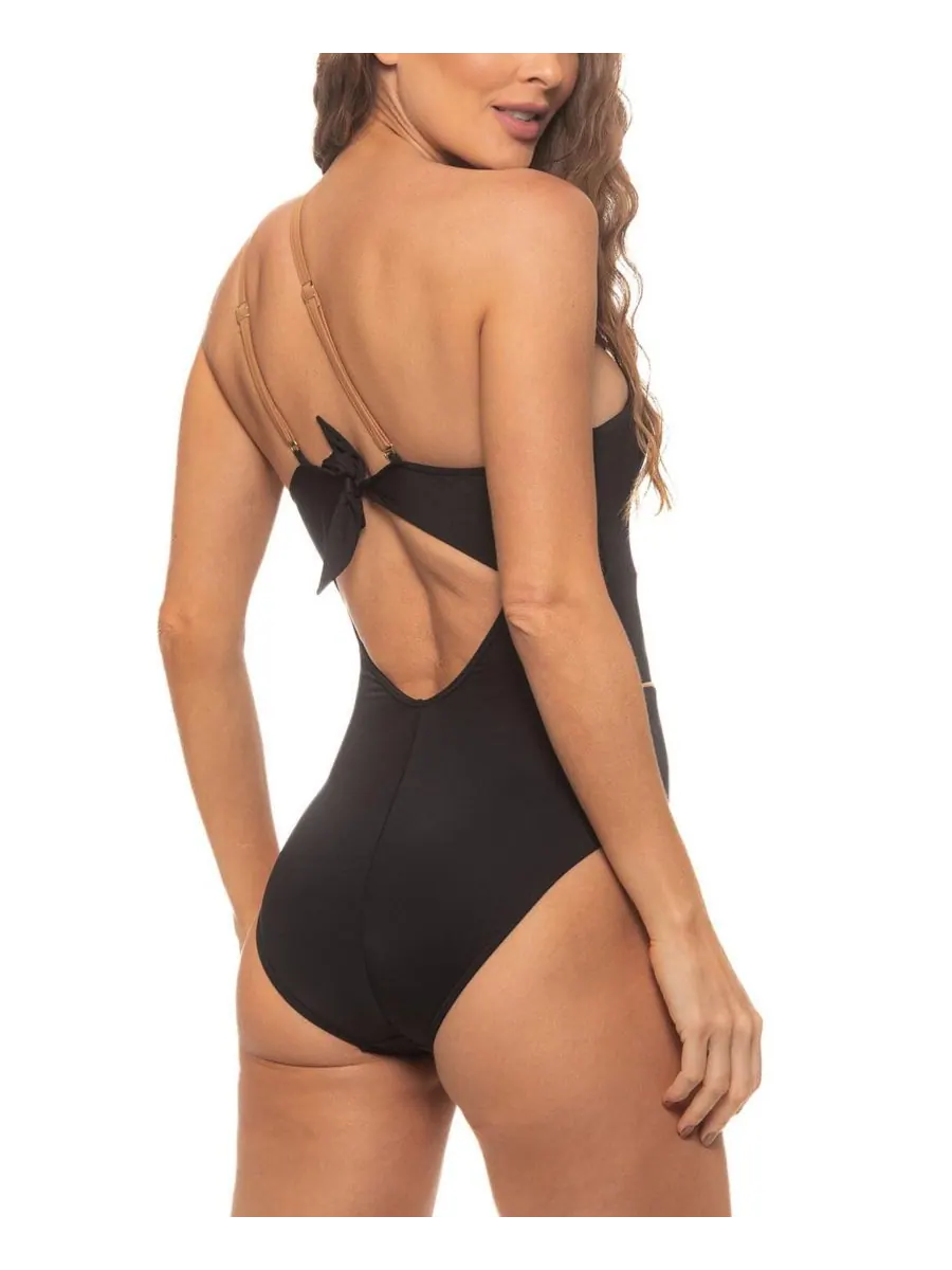 Женский слитный купальник с вырезом на одно плечо Guria Beachwear — изображение 2 из 2, черный