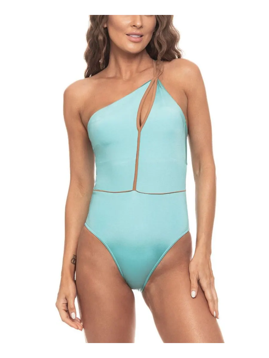 Женский слитный купальник с вырезом на одно плечо Guria Beachwear, Polynesia turquoise — изображение 1 из 2