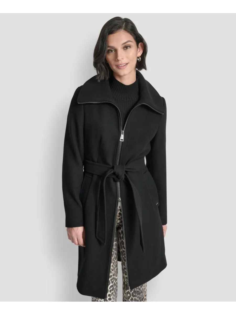 Женское пальто с воротником и поясом, размеры P/XS-XXL DKNY