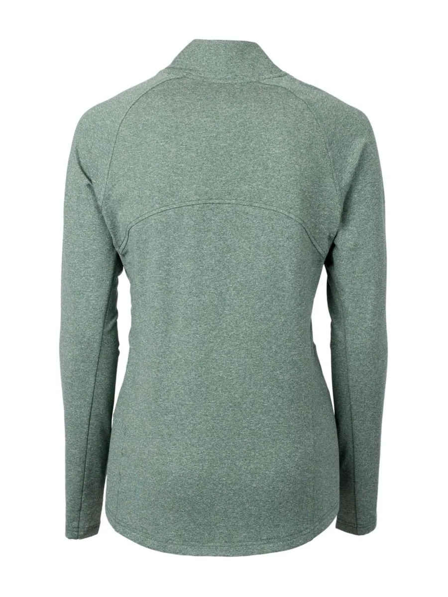 Женская трикотажная рубашка Adapt Knit Heather с длинными рукавами и застежкой-молнией Cutter & — изображение 2 из 4