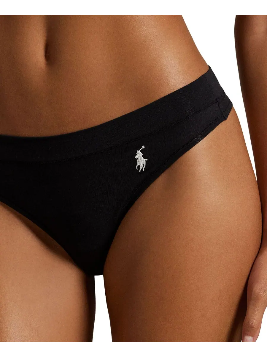 Женские трусики-стринги, комплект из 3 штук, 4P0710 Polo Ralph Lauren — изображение 2 из 6, черный