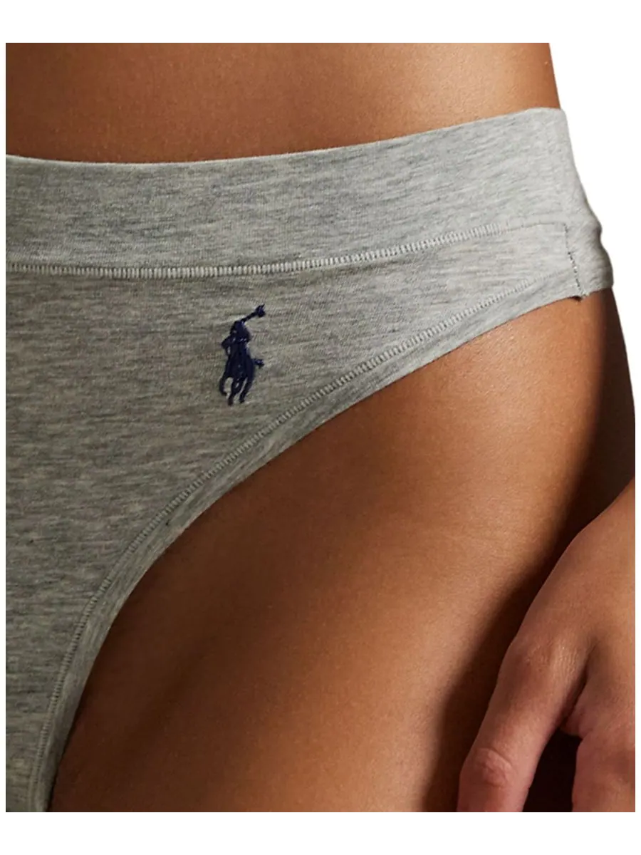 Женские трусики-стринги, комплект из 3 штук, 4P0710 Polo Ralph Lauren — изображение 2 из 2, белый/серый