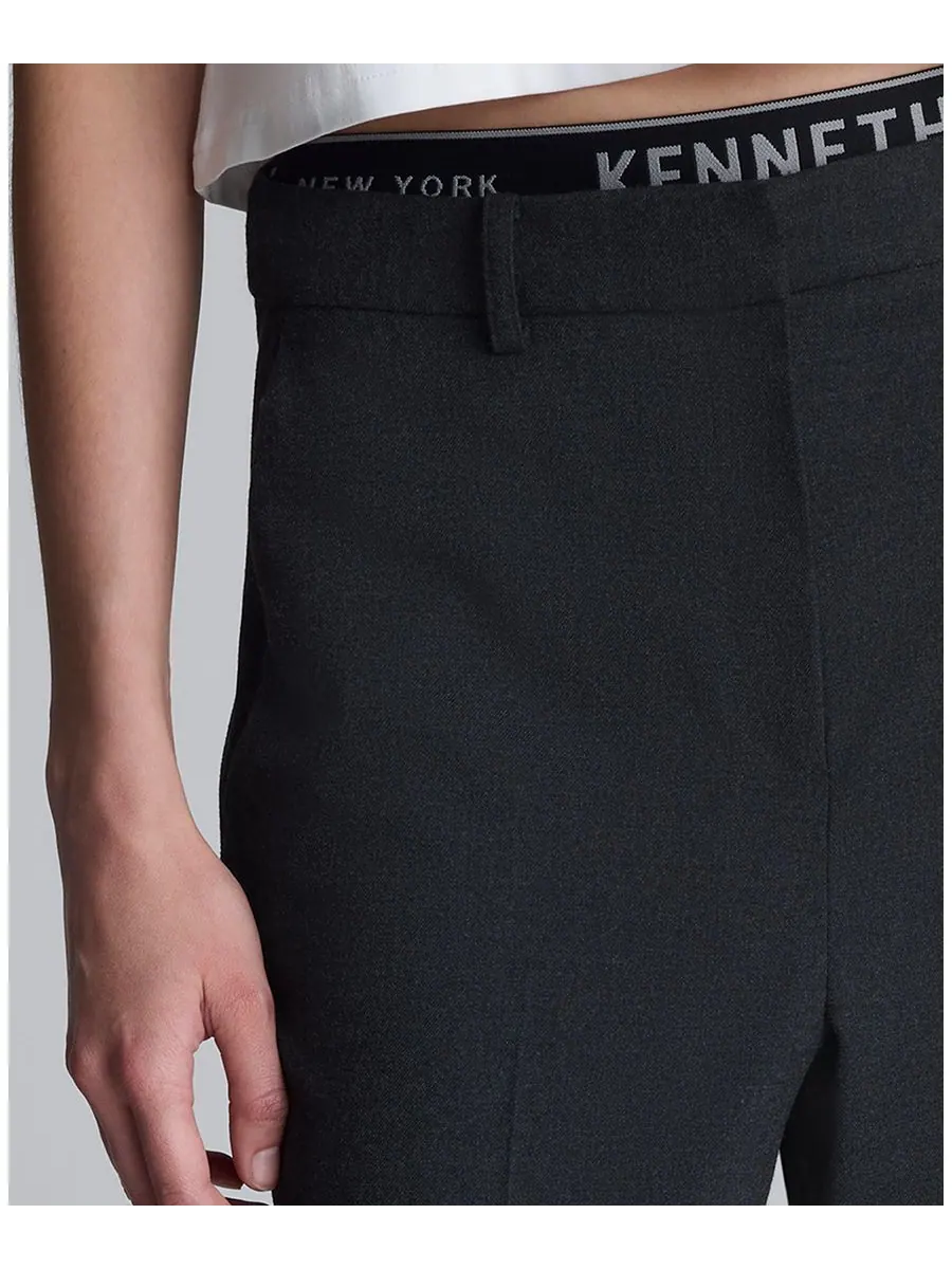Женские фланелевые брюки с широкими штанинами Kenneth Cole — изображение 2 из 4, темный серый