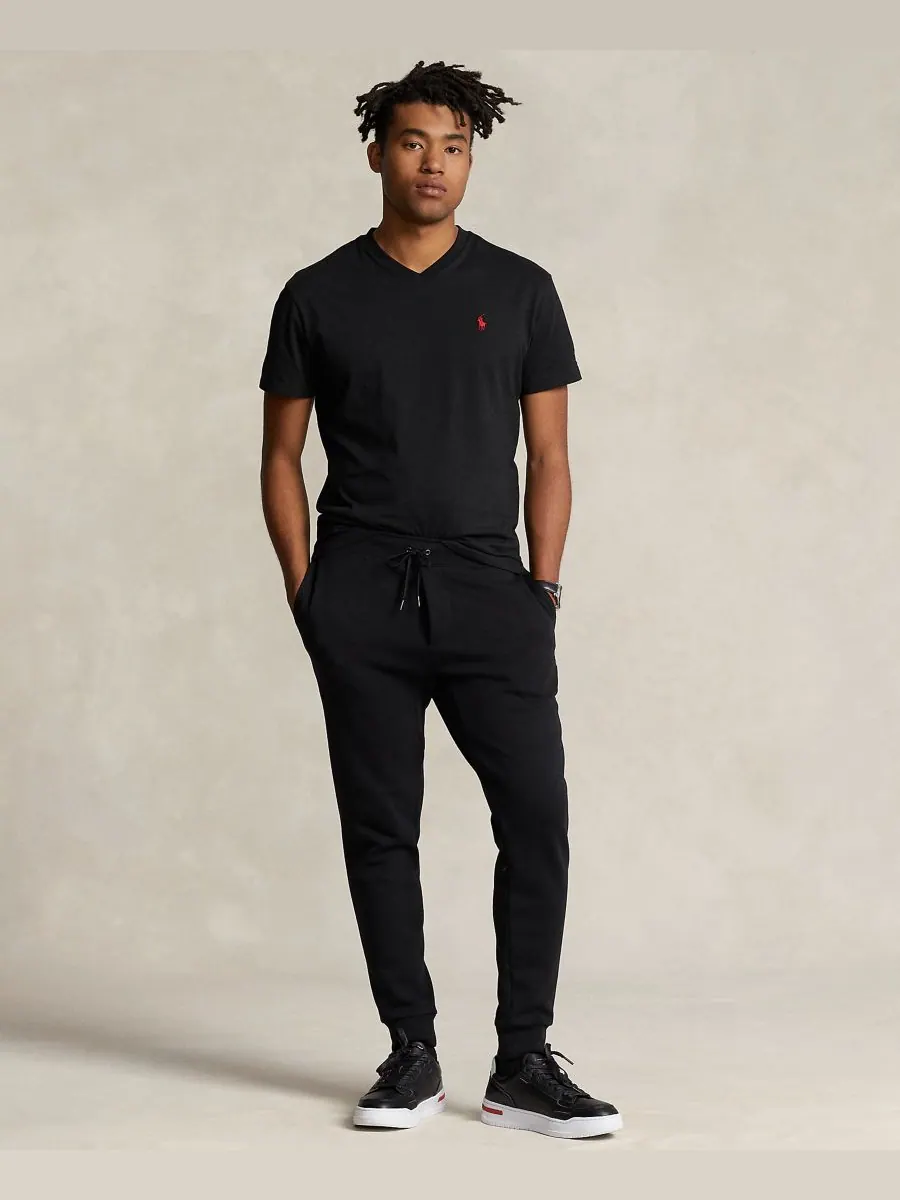 Мужская классическая футболка с V-образным вырезом Polo Ralph Lauren — изображение 2 из 5, черный