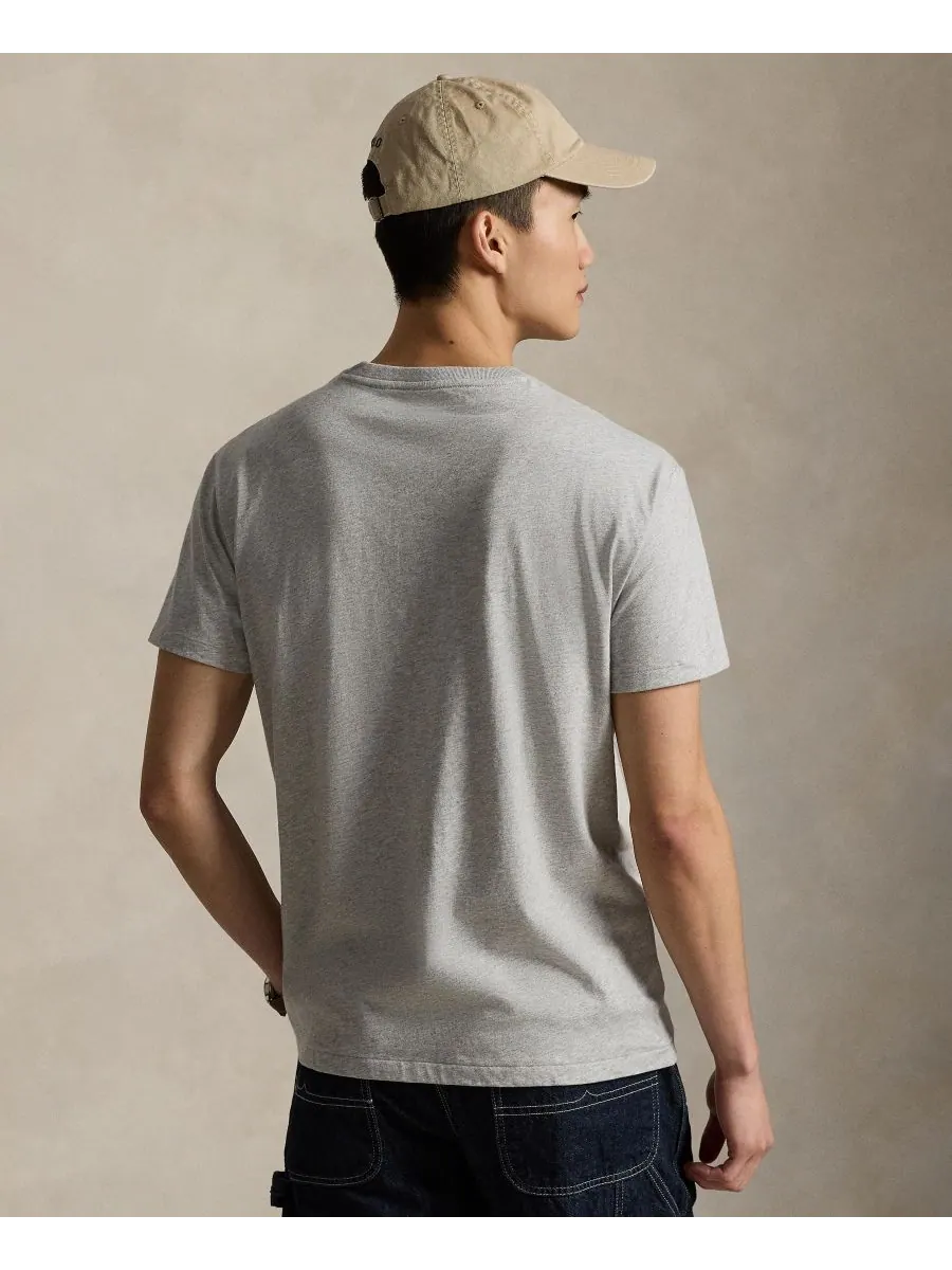 Мужская классическая футболка с V-образным вырезом Polo Ralph Lauren — изображение 4 из 5, серый
