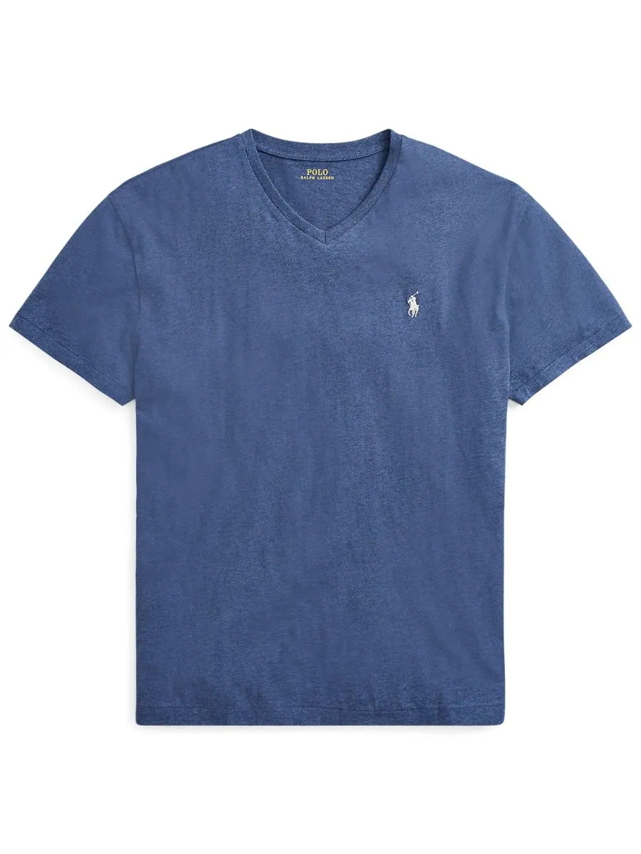 Мужская классическая футболка с V-образным вырезом Polo Ralph Lauren — изображение 5 из 5, синий
