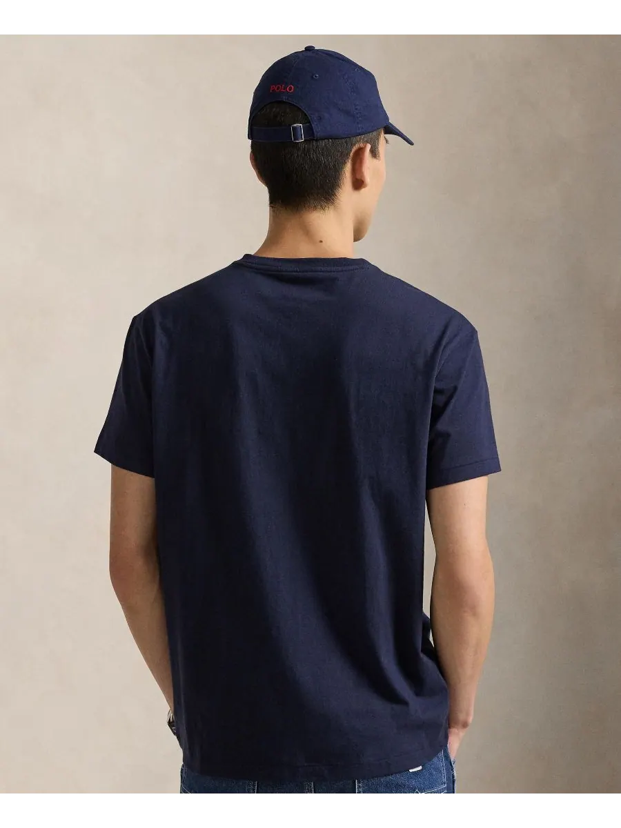 Мужская классическая футболка с V-образным вырезом Polo Ralph Lauren — изображение 4 из 5, синий