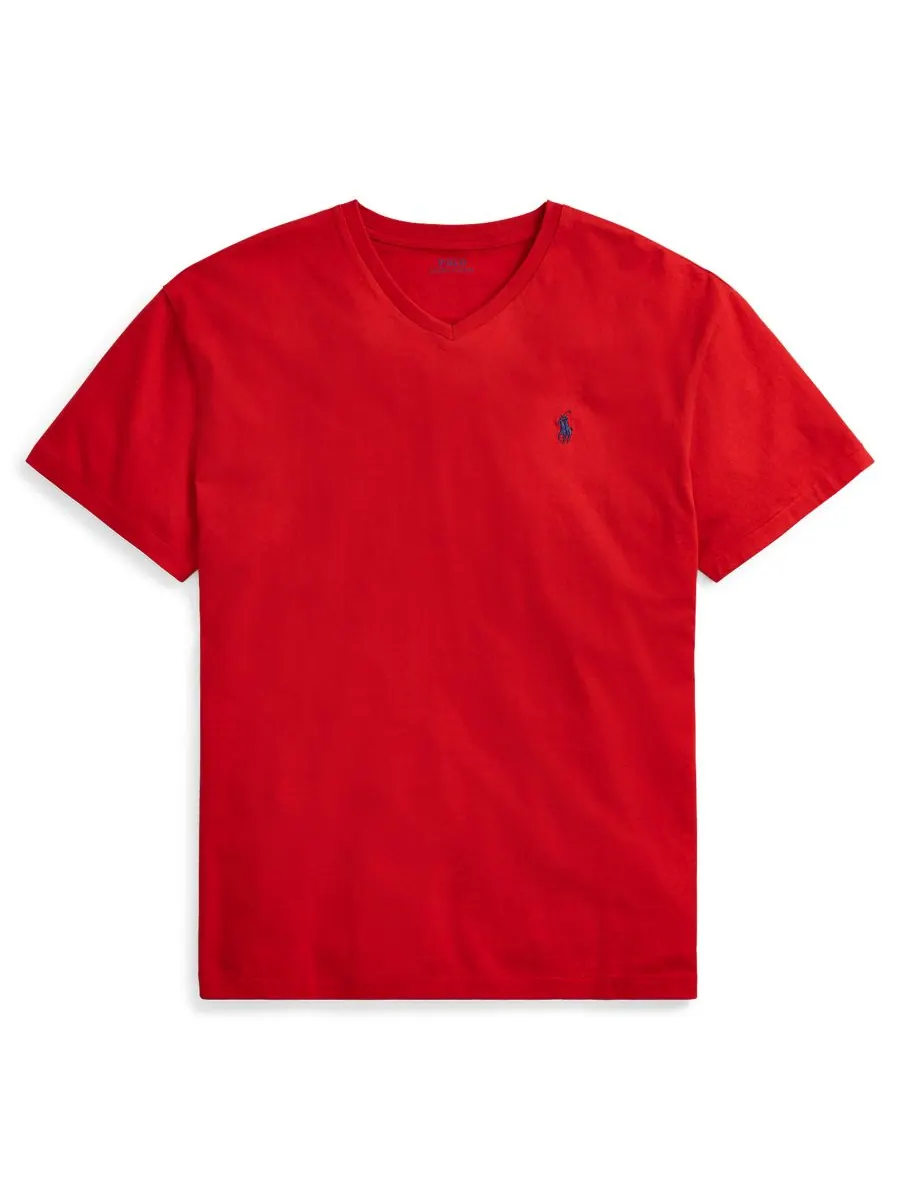 Мужская классическая футболка с V-образным вырезом Polo Ralph Lauren — изображение 5 из 5, красный