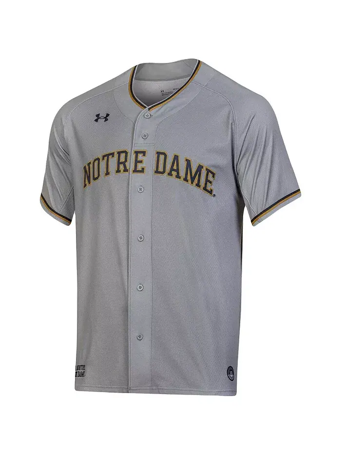 Мужская бейсбольная джерси Notre Dame Fighting Irish (реплика) Under Armour — изображение 1 из 3, серый