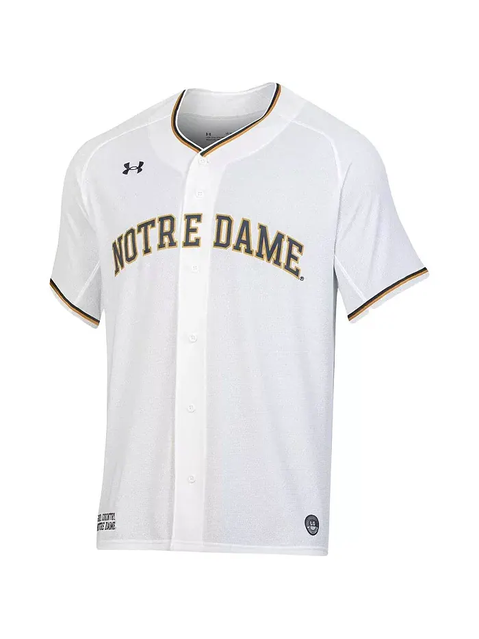 Мужская бейсбольная джерси Notre Dame Fighting Irish (реплика) Under Armour — изображение 2 из 5, белый