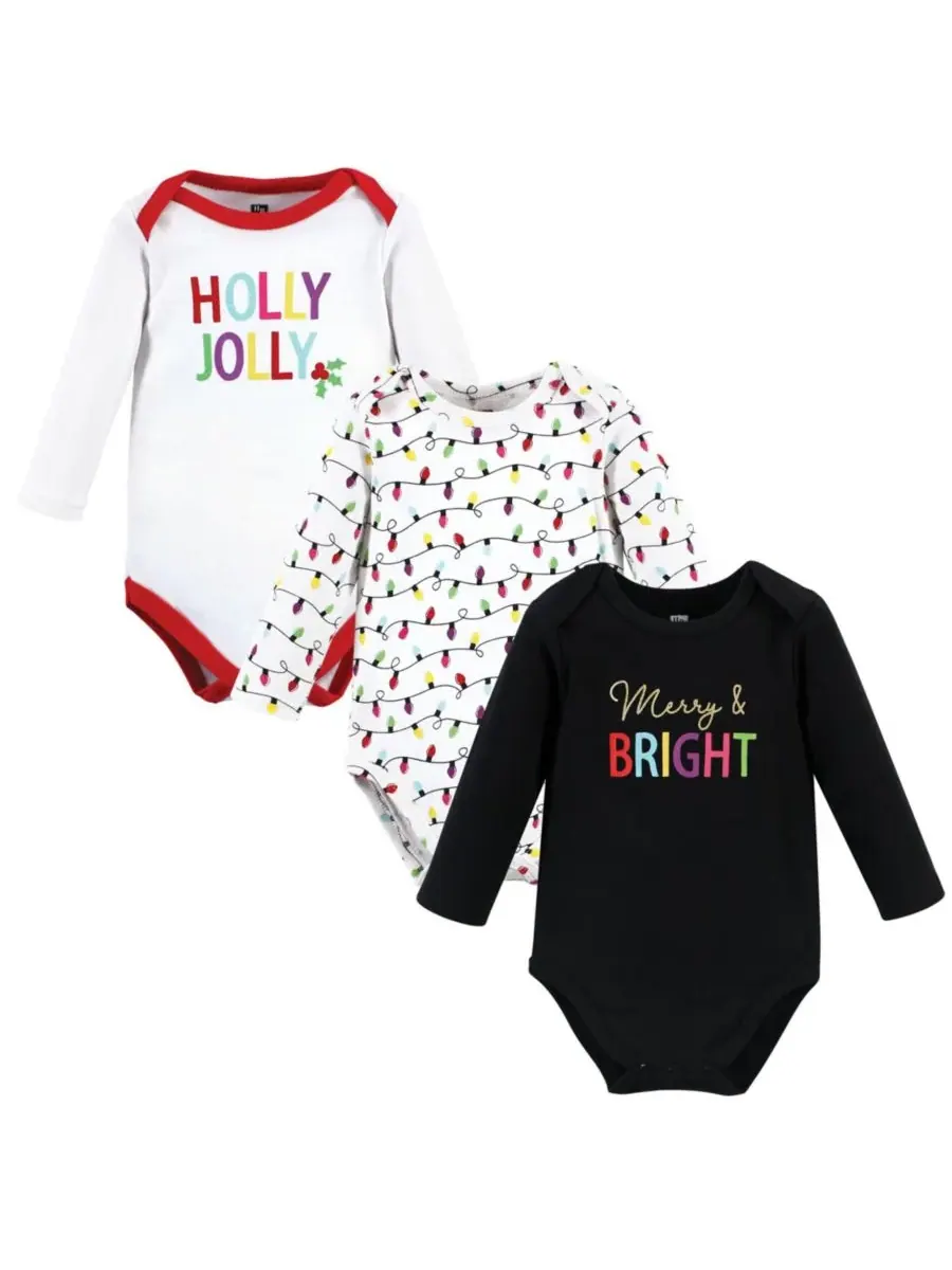 Hudson Baby Хлопковые боди с длинными рукавами, комплект из 3 штук