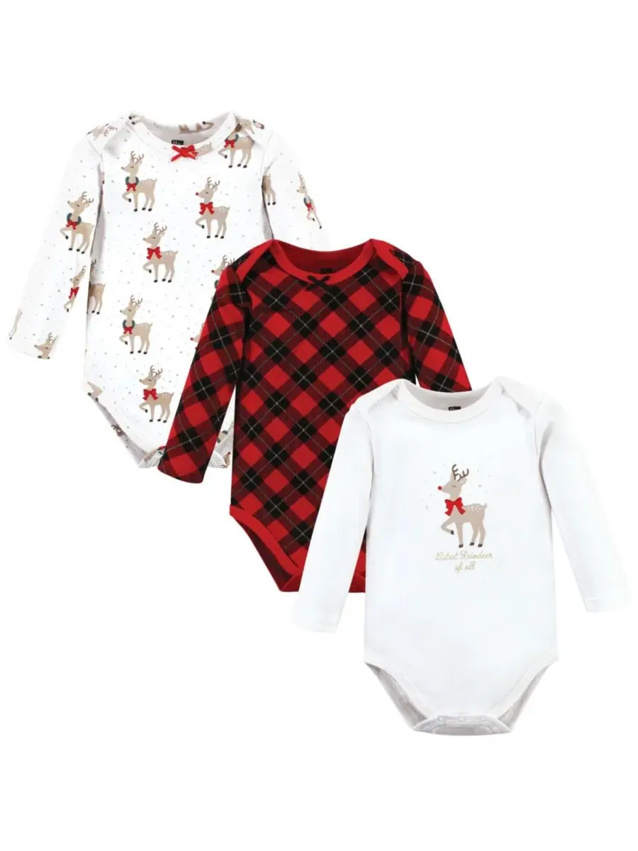 Hudson Baby Хлопковые боди с длинными рукавами, комплект из 3 штук