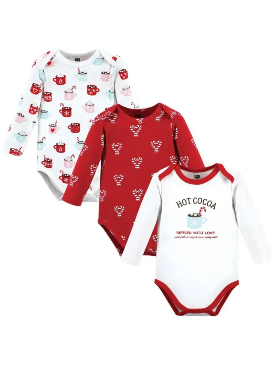 Hudson Baby Хлопковые боди с длинными рукавами, комплект из 3 штук