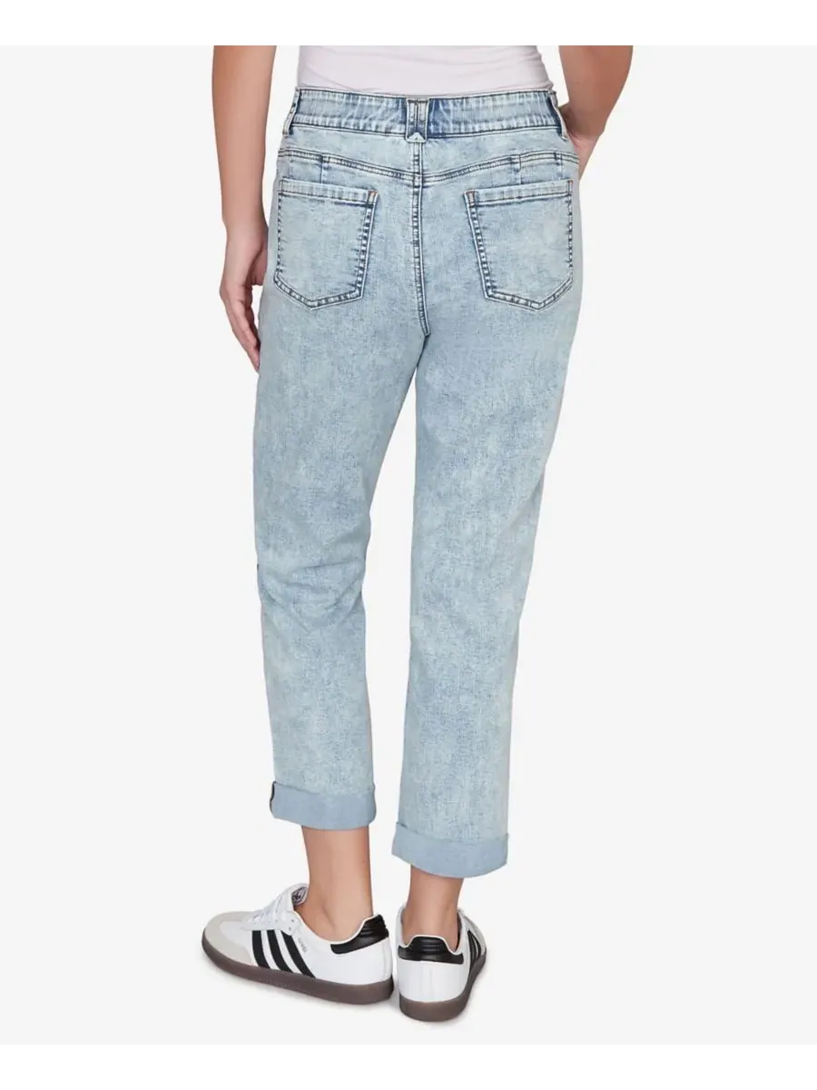 Джинсы-бойфренды Petite Comfort Waist Stretch Denim Ruby Rd., светлый-chambray — изображение 5 из 5, светло-голубой