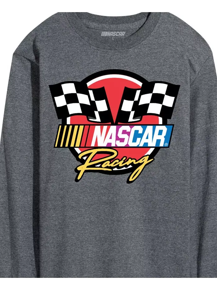 Мужская футболка с длинным рукавом NASCAR Racing Logo AIRWAVES — изображение 3 из 3, серый
