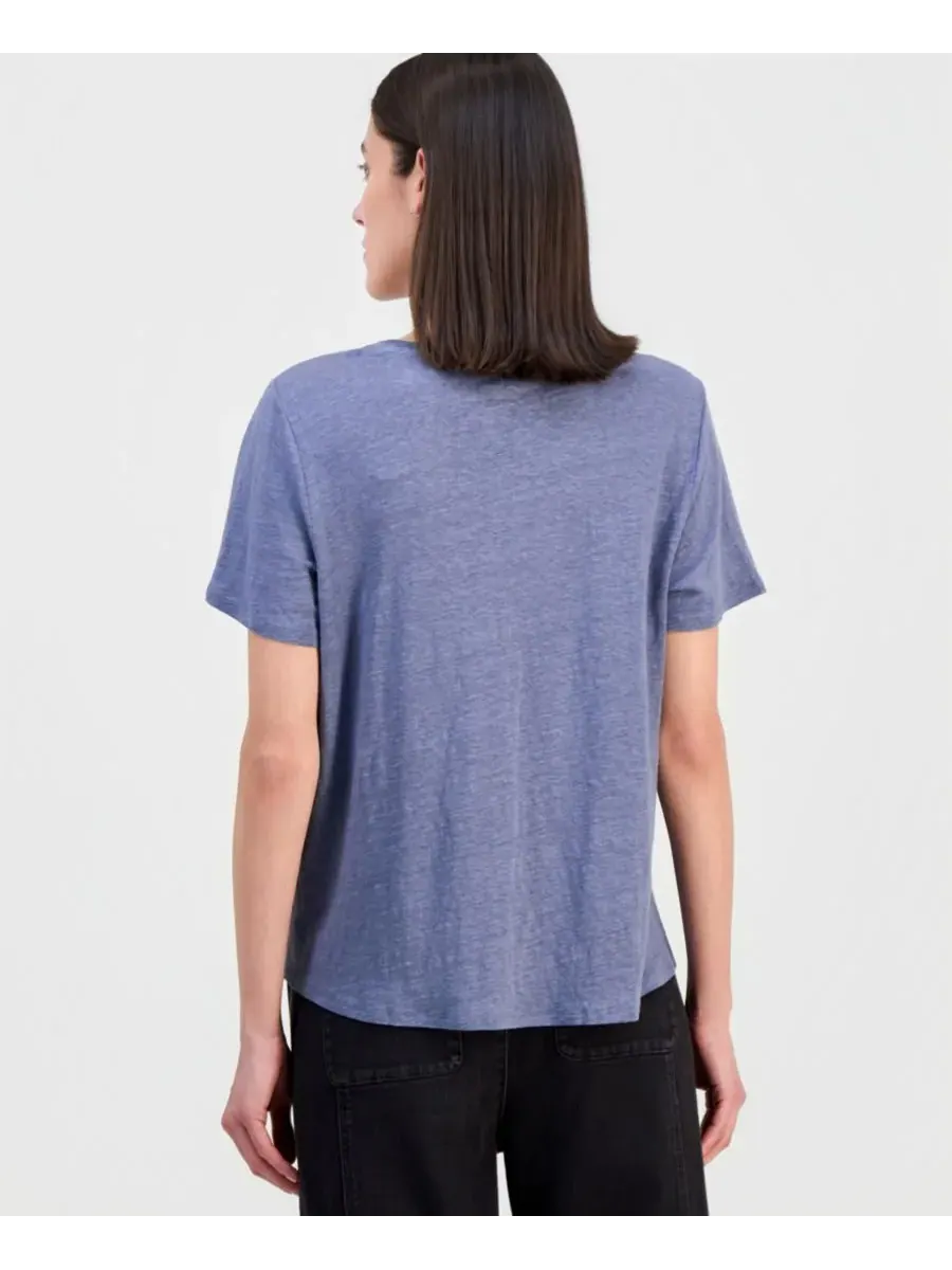 Женская футболка с круглым вырезом из льняного трикотажа Eileen Fisher — изображение 3 из 4, флинт