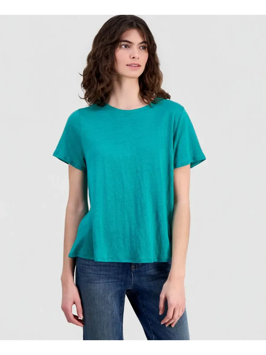 Женская футболка с круглым вырезом из льняного трикотажа Eileen Fisher, Sstar