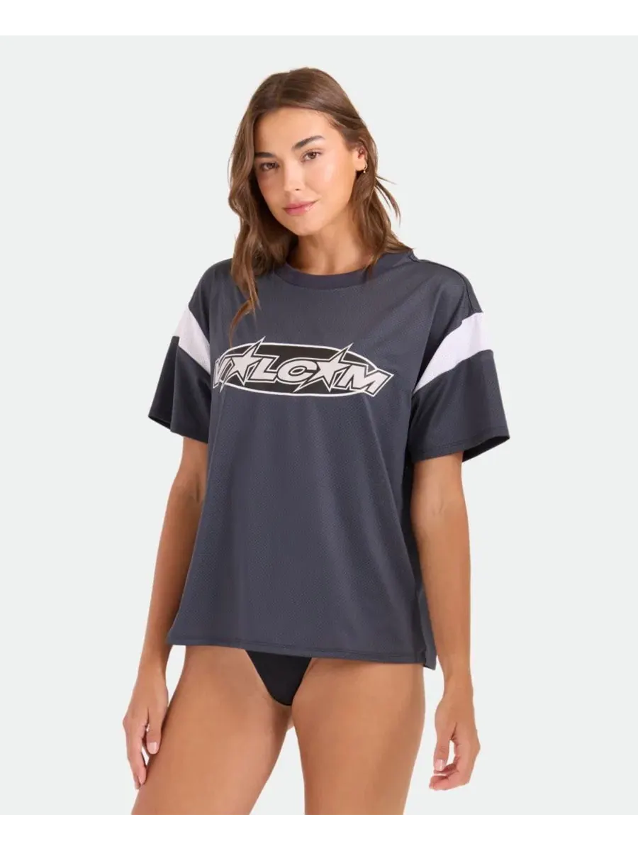 Женская пляжная накидка с круглым вырезом и короткими рукавами Volcom