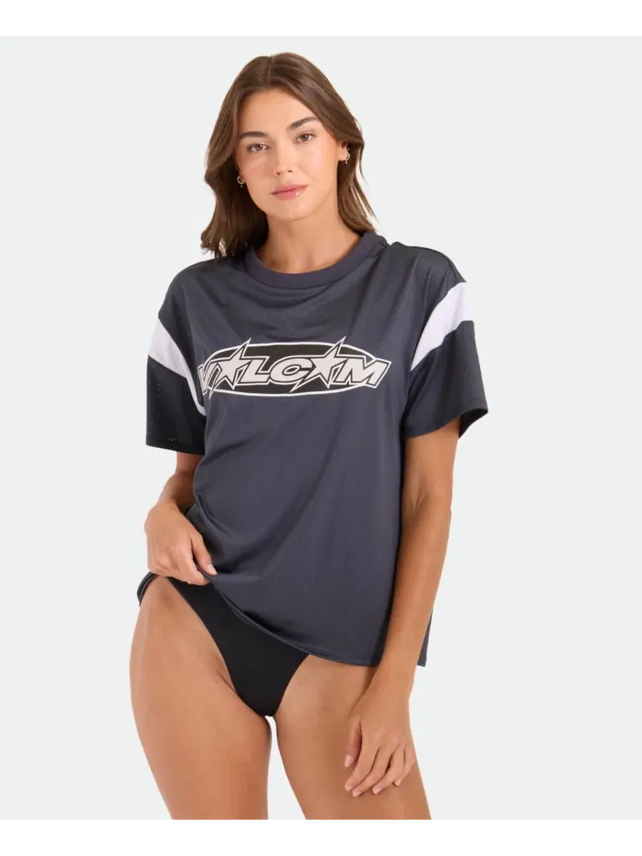 Женская пляжная накидка с круглым вырезом и короткими рукавами Volcom — изображение 5 из 5, винтажный черный