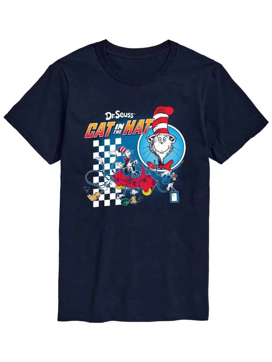Мужская футболка с коротким рукавом и графическим принтом в стиле Dr Seuss Racing AIRWAVES — изображение 1 из 3, темно-синий