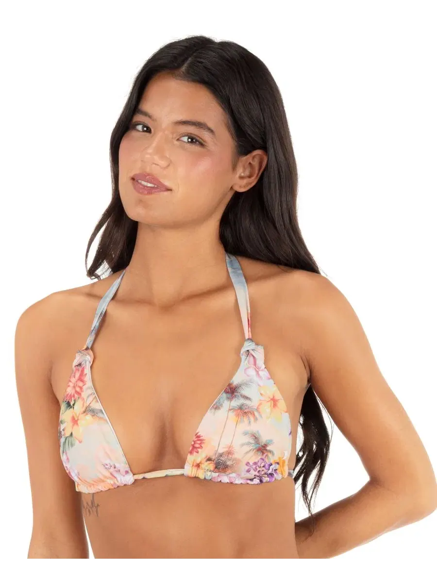 Женский бикини-топ Scenic Sunset Soft Tie Tri Hurley — изображение 2 из 5, розовый мульти