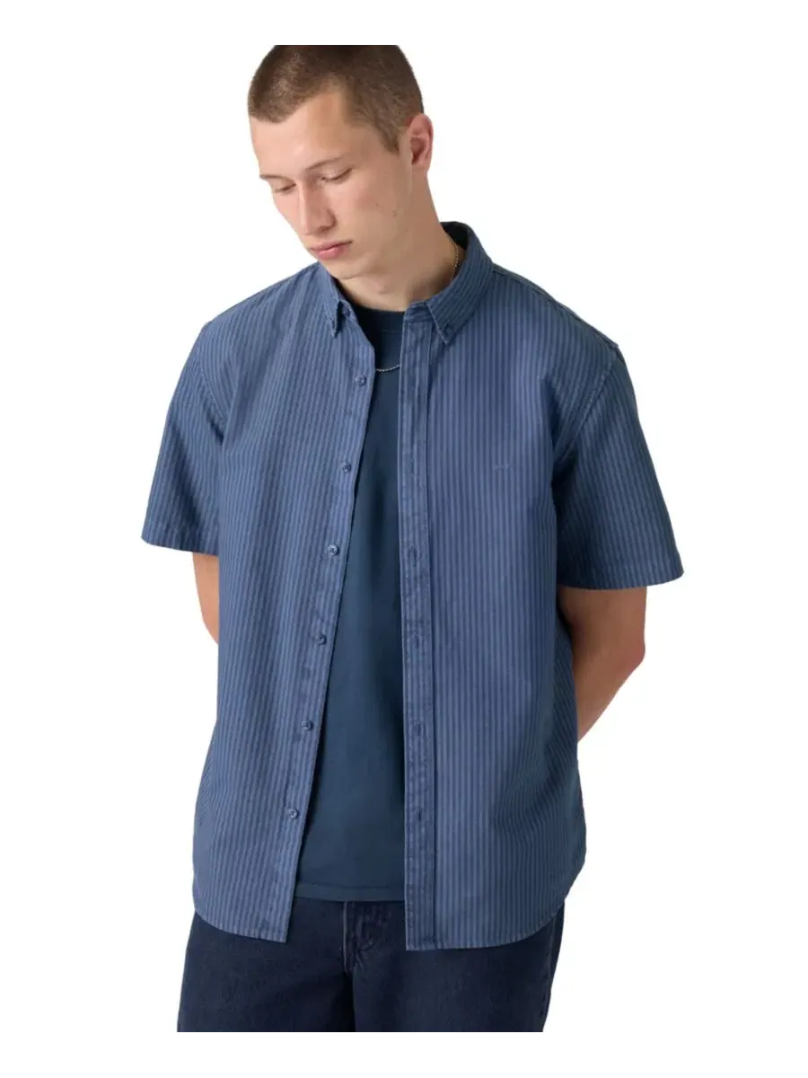 Рубашка с коротким рукавом и воротником на пуговицах Levi's — изображение 2 из 4, синий