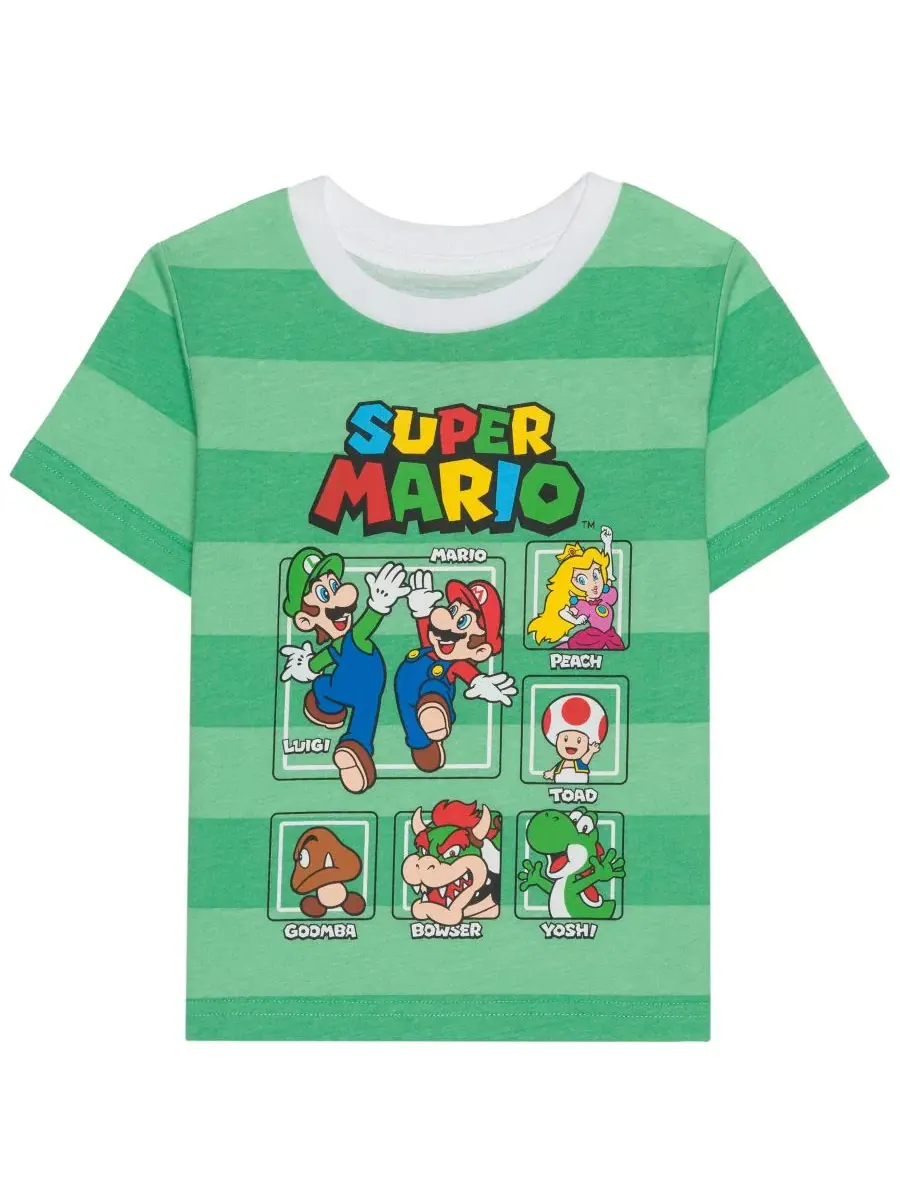 Детский комплект для мальчиков 2T-5T: футболка и шорты Super Mario & Friends, 2 предмета Mario Bros. — изображение 3 из 8