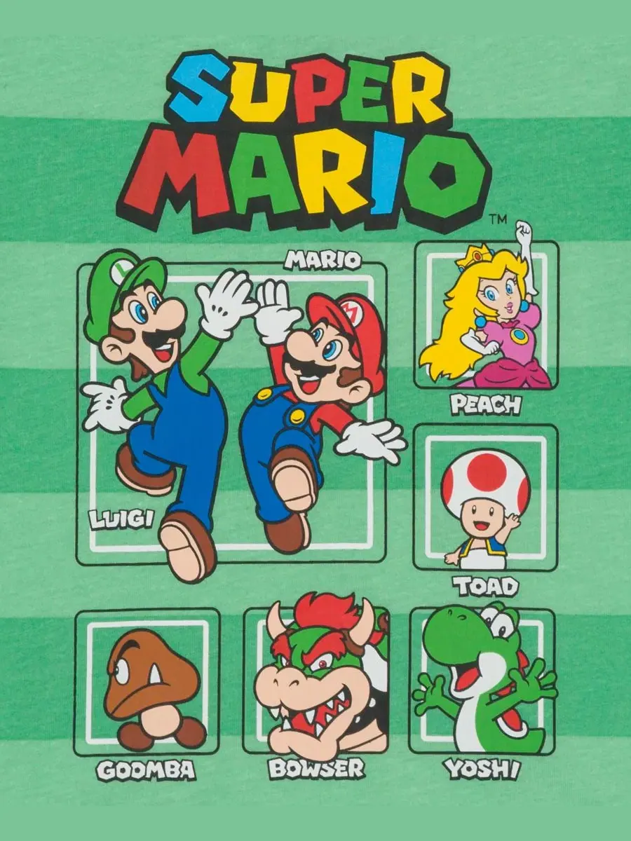 Детский комплект для мальчиков 2T-5T: футболка и шорты Super Mario & Friends, 2 предмета Mario Bros. — изображение 7 из 8