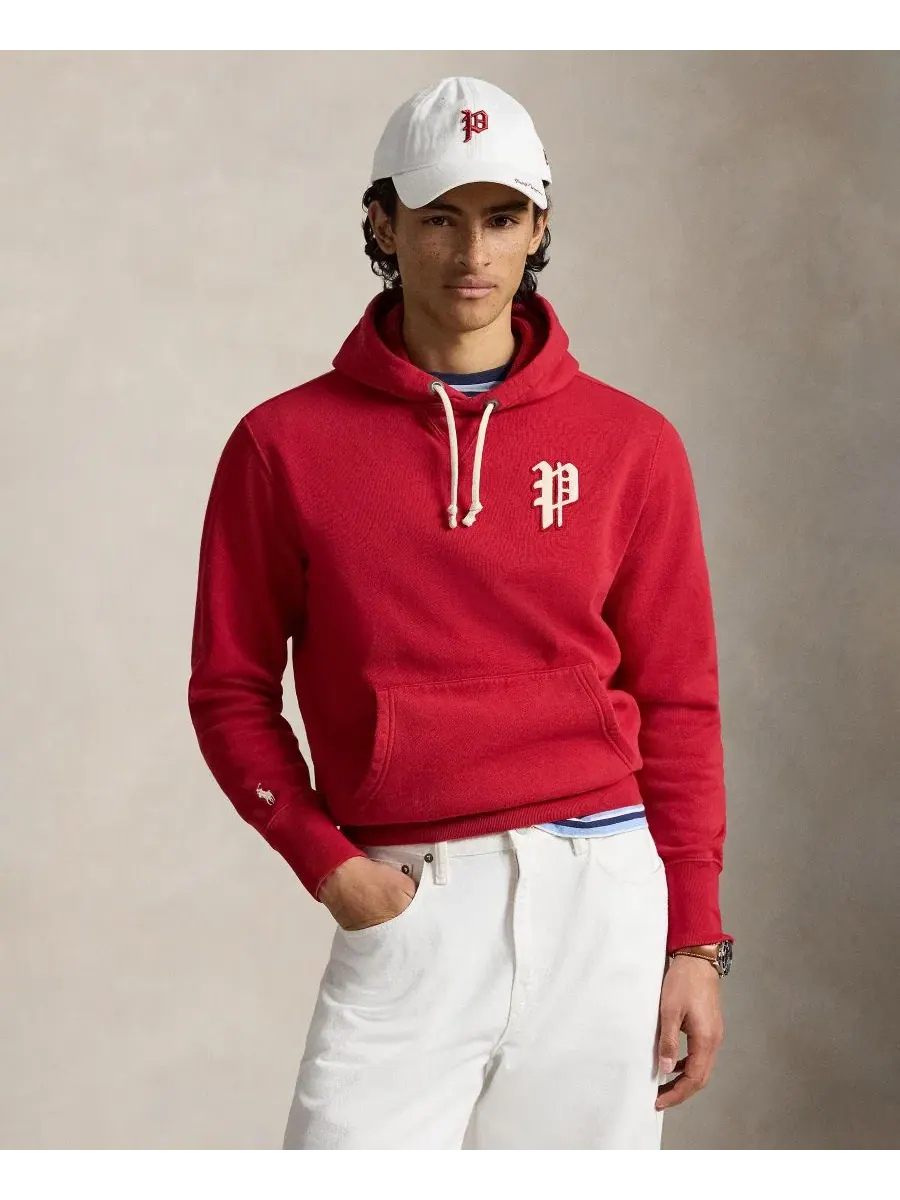 Мужская толстовка с длинными рукавами и нашивкой с логотипом Polo Ralph Lauren — изображение 1 из 6, красный