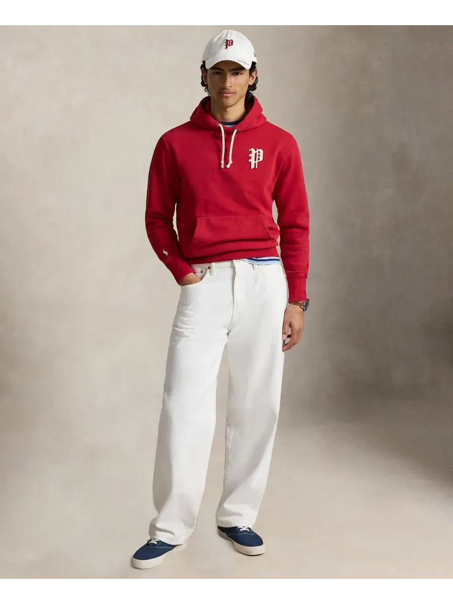 Мужская толстовка с длинными рукавами и нашивкой с логотипом Polo Ralph Lauren — изображение 2 из 6, красный