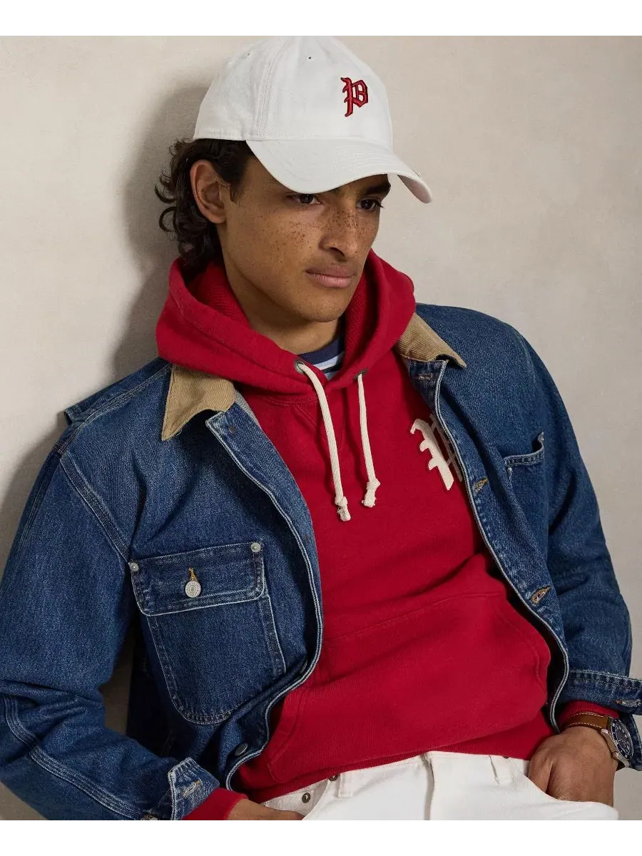 Мужская толстовка с длинными рукавами и нашивкой с логотипом Polo Ralph Lauren — изображение 5 из 6, красный