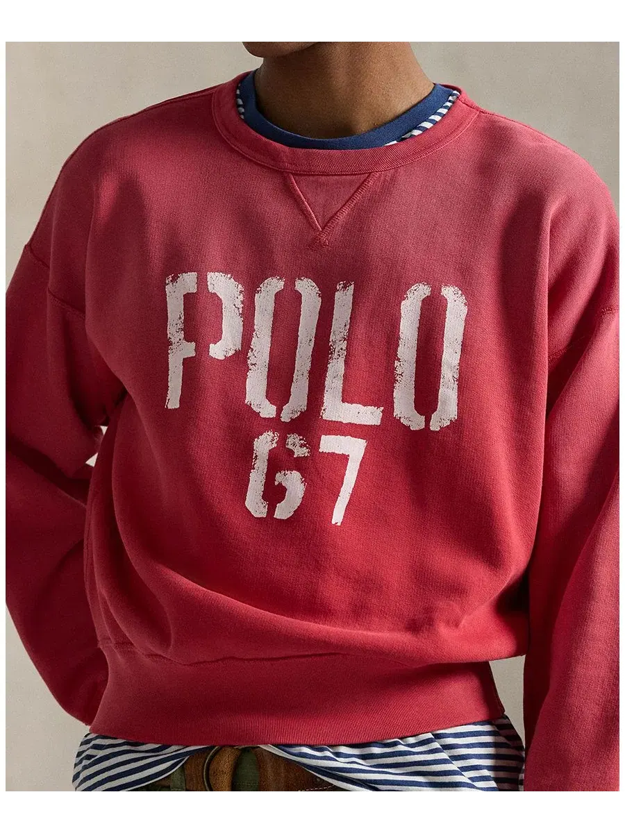 Мужская толстовка с круглым вырезом Polo Ralph Lauren — изображение 3 из 5, красный