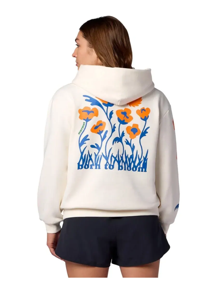 Женская толстовка Born to Bloom Marmot, жемчужный — изображение 3 из 5, серебристый