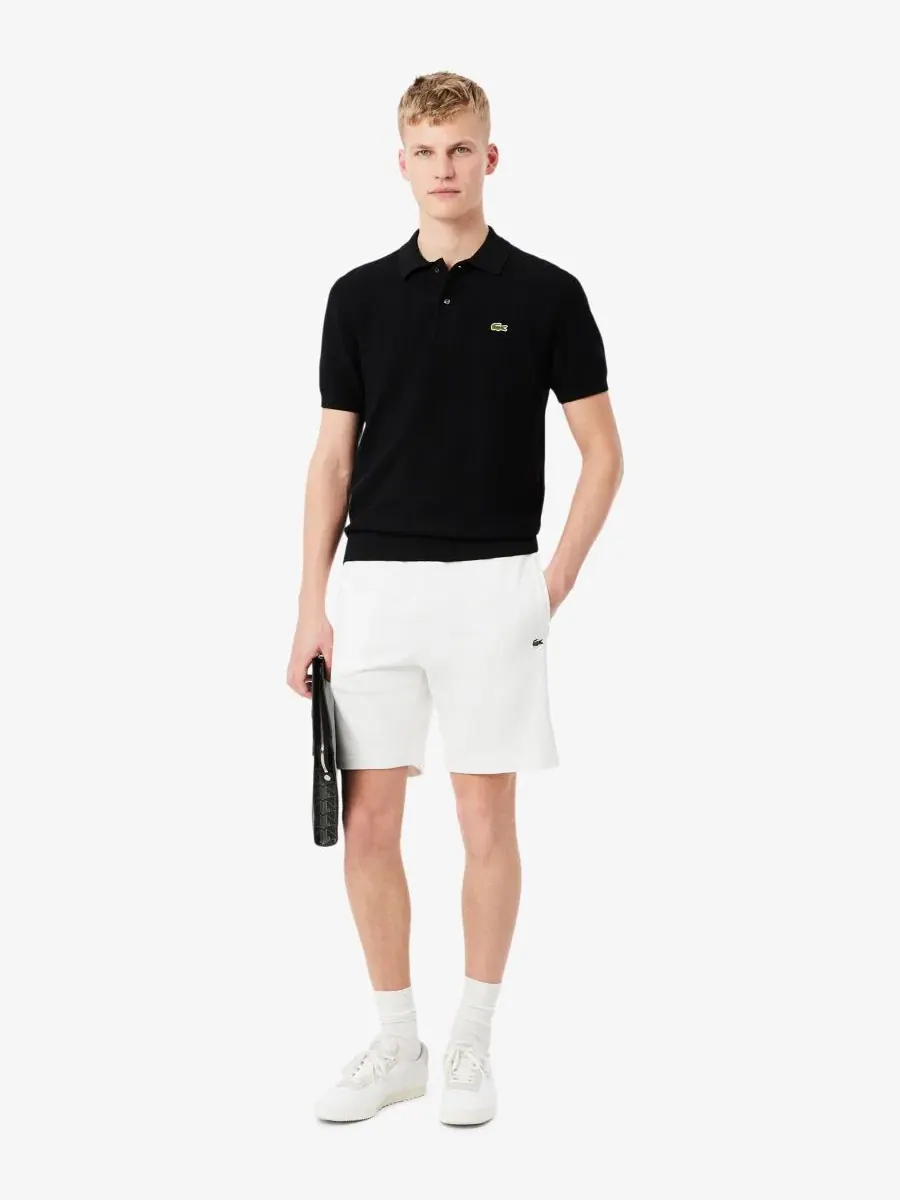 Шорты мужские Lacoste флисовые прямые с логотипом и полосками — изображение 2 из 4, мука