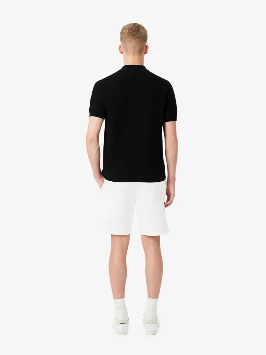 Шорты мужские Lacoste флисовые прямые с логотипом и полосками — изображение 3 из 4, мука