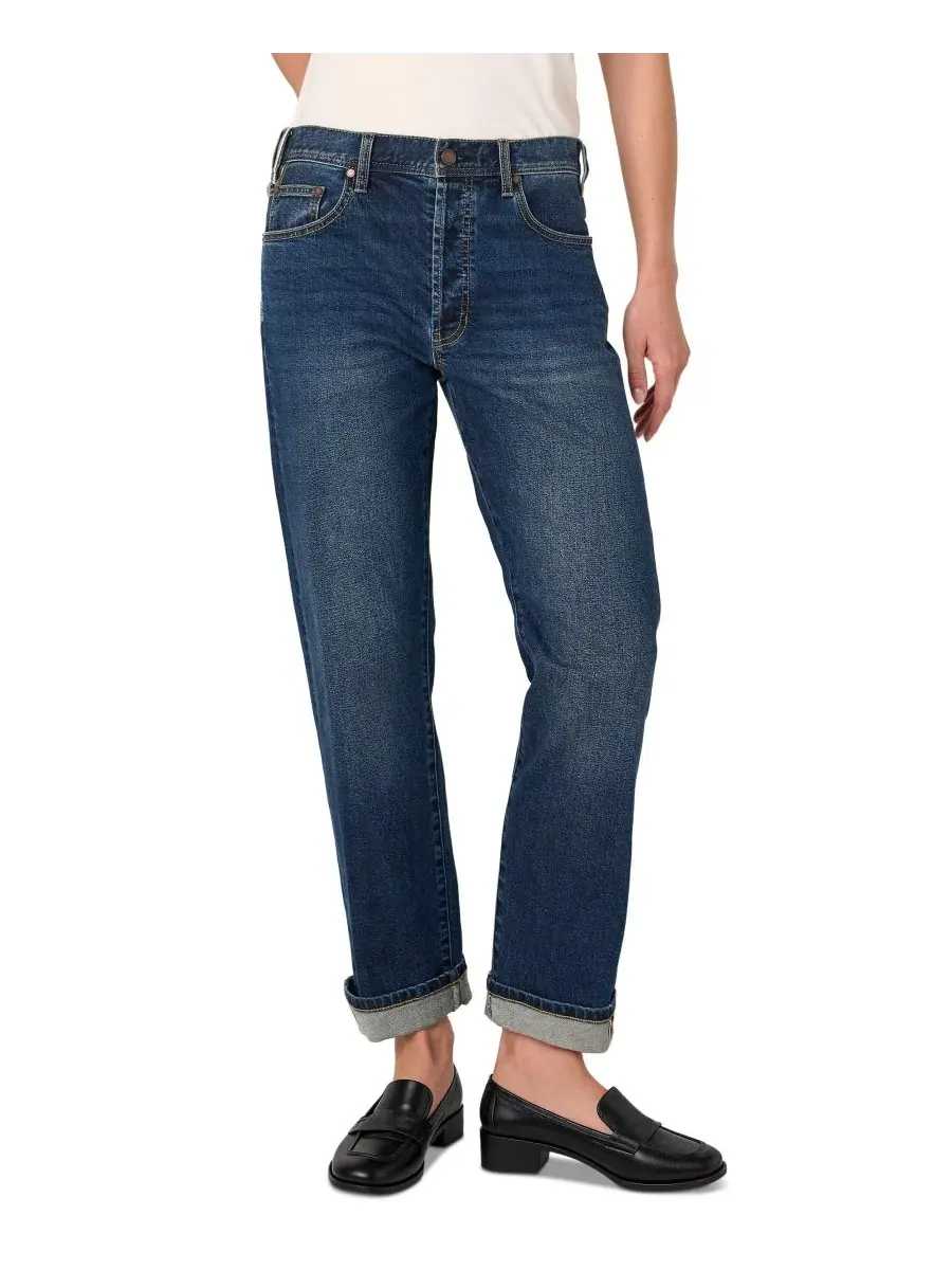 Джинсы-бойфренды Sloane Low-Rise Girlfriend Cuffed Liverpool Los Angeles — изображение 1 из 5, синий