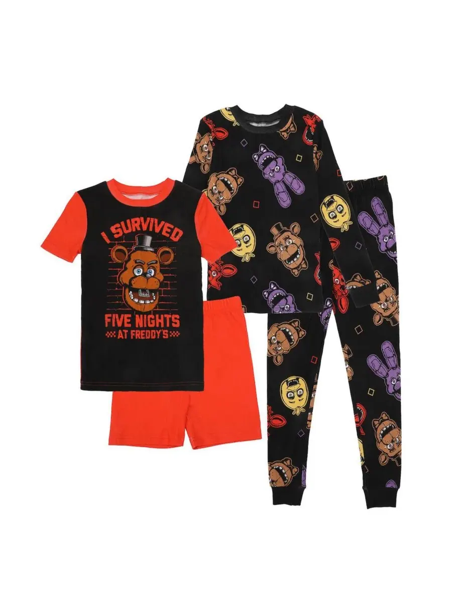 Комплект пижам с принтом Freddy Face, 4 предмета Five Nights At Freddy's — оранжевый